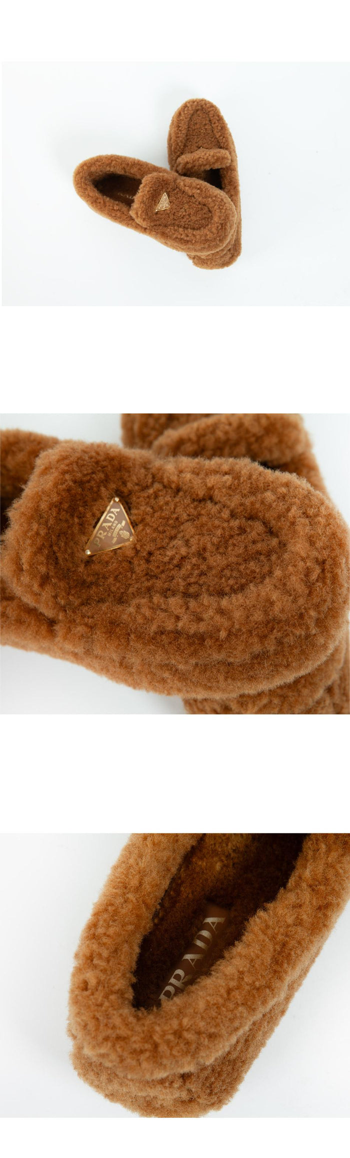 PRADA Shearling Driving Loafers 1DD087 MPD F098L