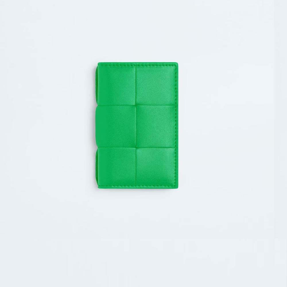 Bottega Veneta Parakeet Green Cassette Flap Card Case