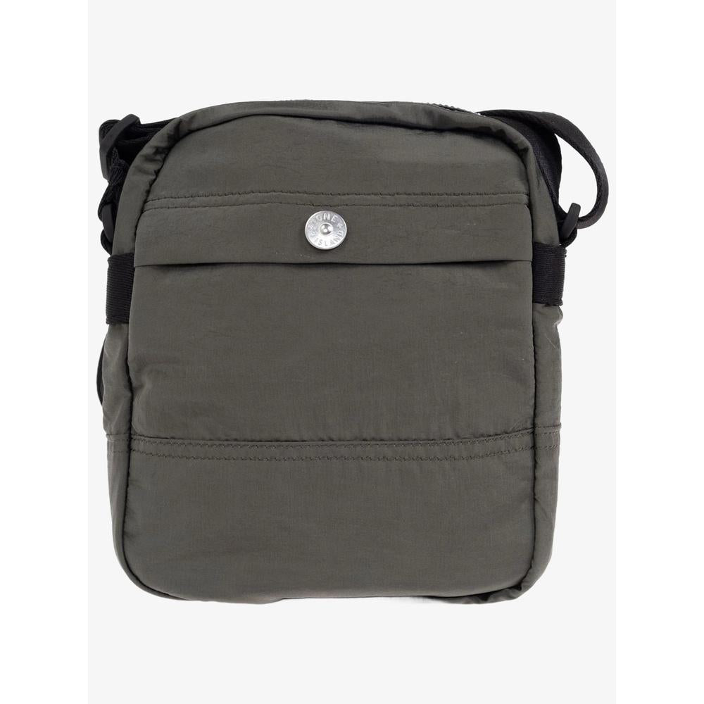 STONE ISLAND Coated Nylon Metal Crossbody Bag Black