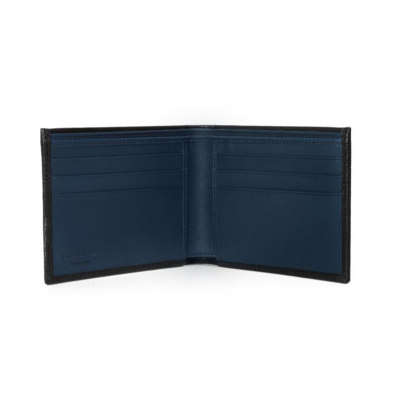 Ferragamo Black Leather Bifold Wallet for Men