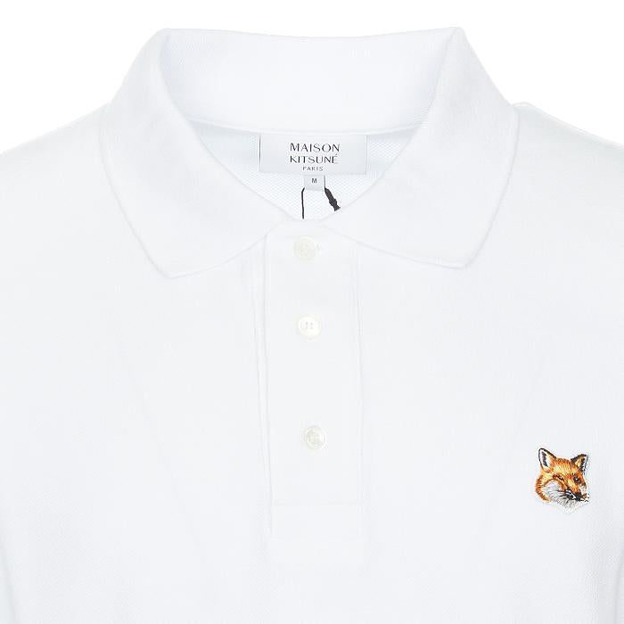 Maison Kitsune Fox Head Patch Regular Collar T-Shirt White