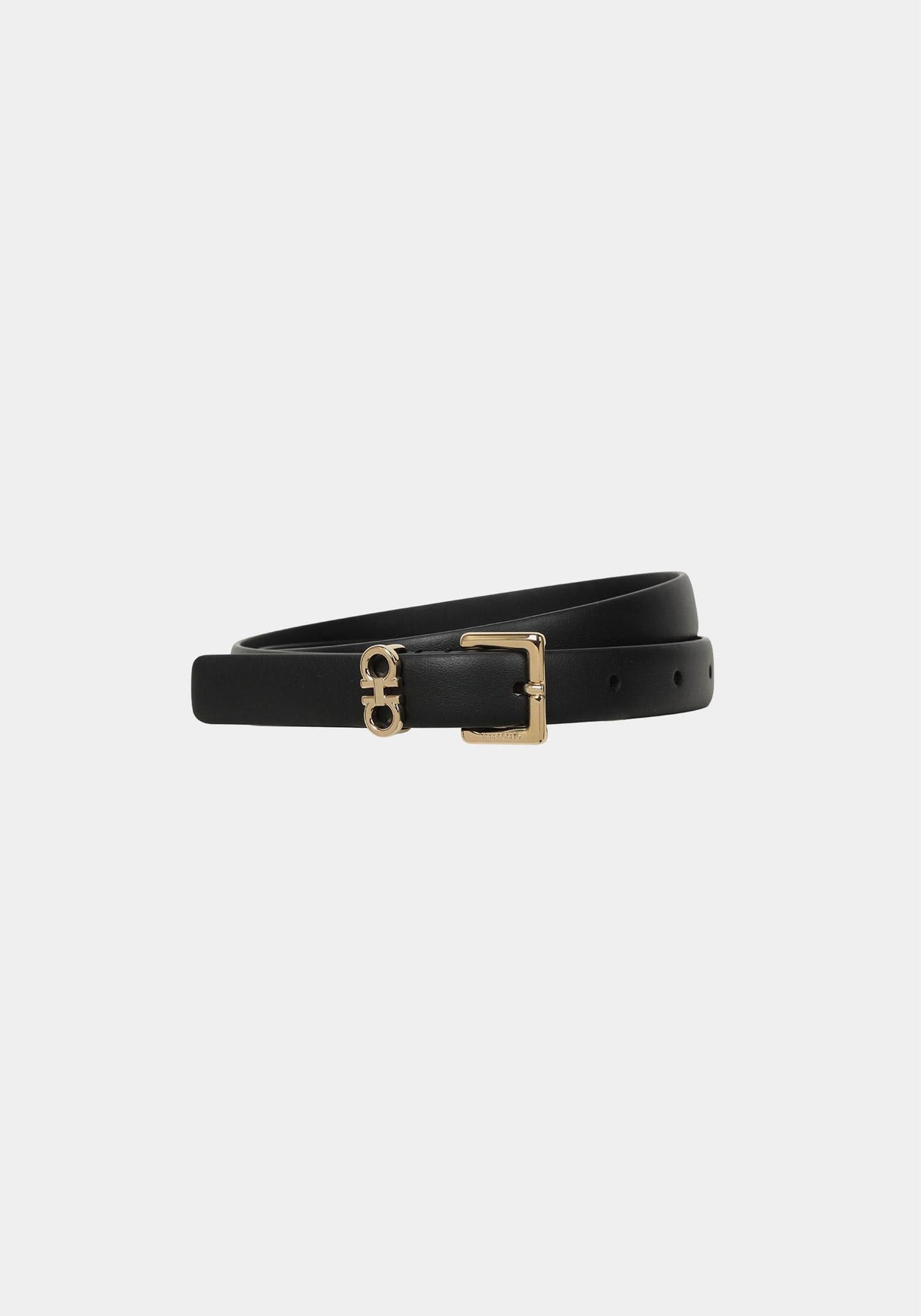 Ferragamo Black Fixed Gancini Belt 23 0413 0786298