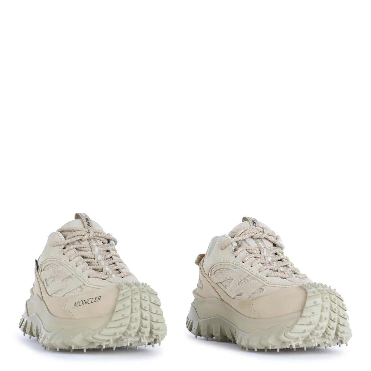 Moncler White Leather Low-Top Sneakers for Women