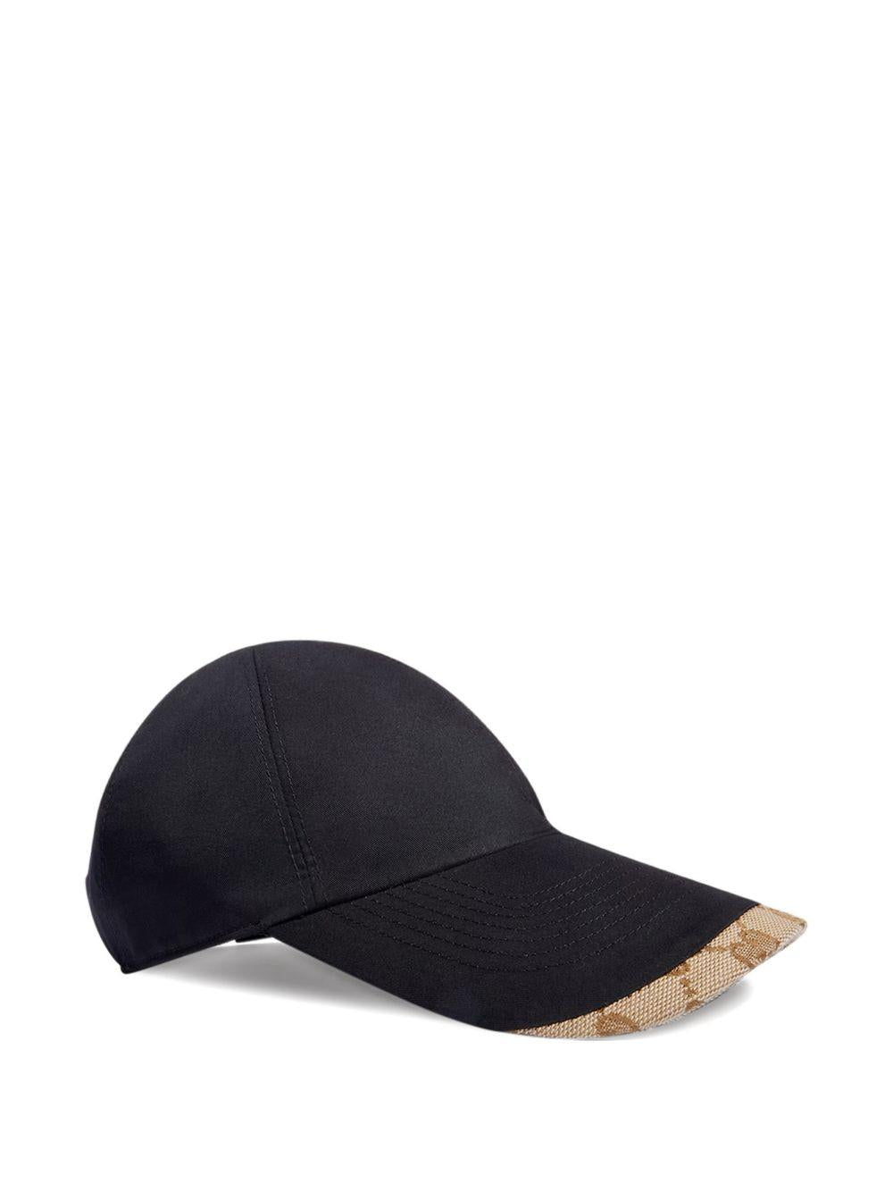 GUCCI Black Cotton Logo Baseball Cap