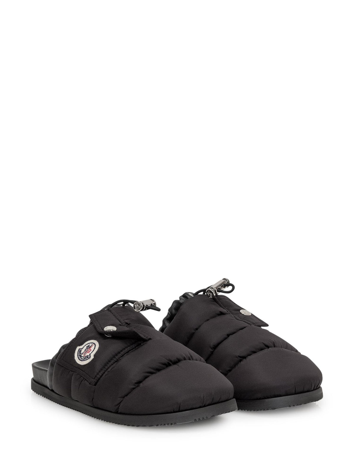 Moncler Black Leather Sandals for Women