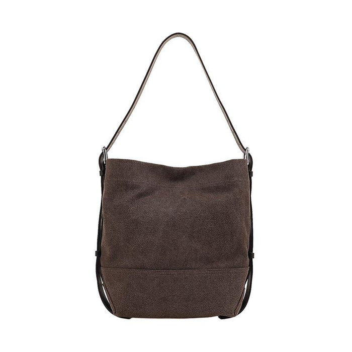 Lemaire Unisex Small Belted Tote Bag Brown Leather