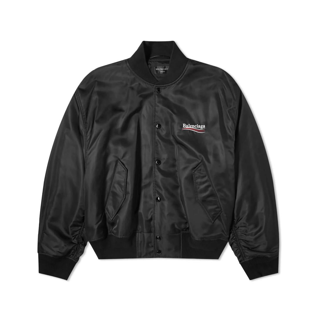 BALENCIAGA Black Political Campaign Large Fit Bomber Jacket Men