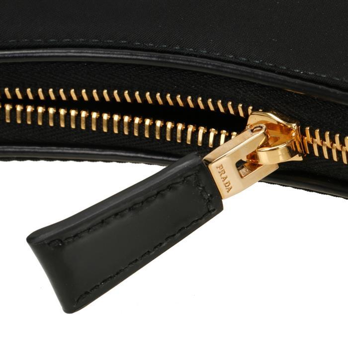 PRADA Re-Nylon and Leather Shoulder Bag Black