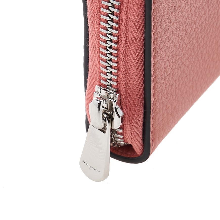 Ferragamo Gancini Zip Around Card Holder Wallet for Wome 22 0406 CORALLO 0758666