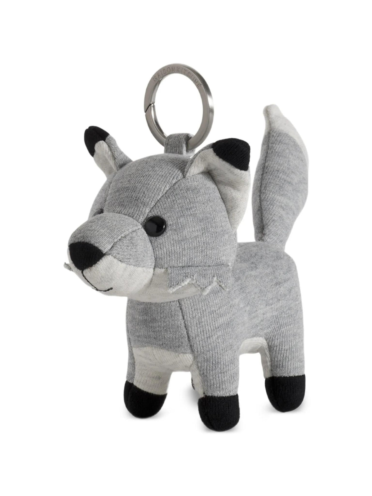 Maison Kitsune Metal Fox Charm Keyring Keychain Silver