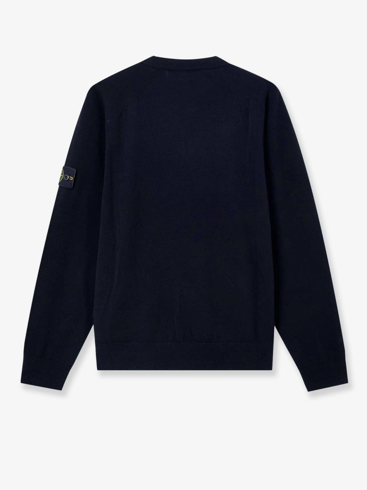 STONE ISLAND Black Wool Crewneck Knit Sweater