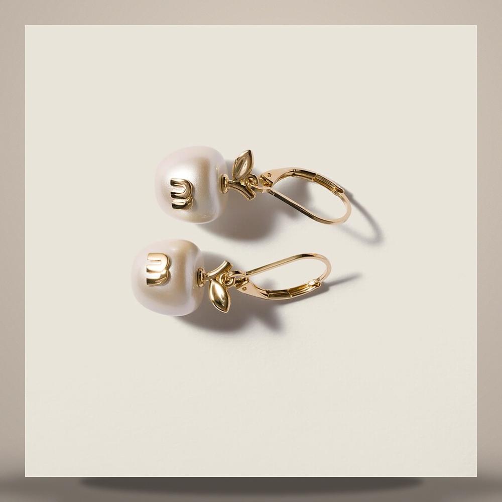 Miu Miu Pendant Detail Metal Earrings 5IO493 2G9O F0SAJ