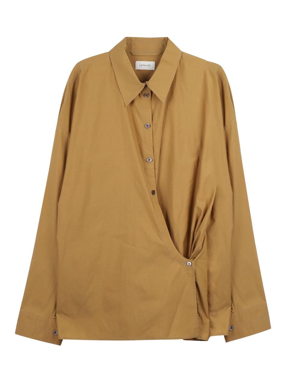 Lemaire Straight Collar Twisted Shirt Yellow Cotton SH1141 LF1500 YE539