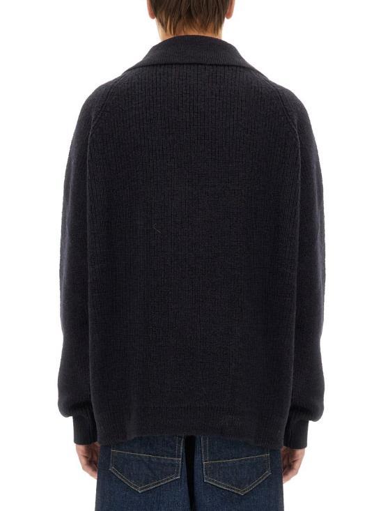 Margaret Howell Ink Wool Knit Cardigan for Men MHKN0509A24KLFINK
