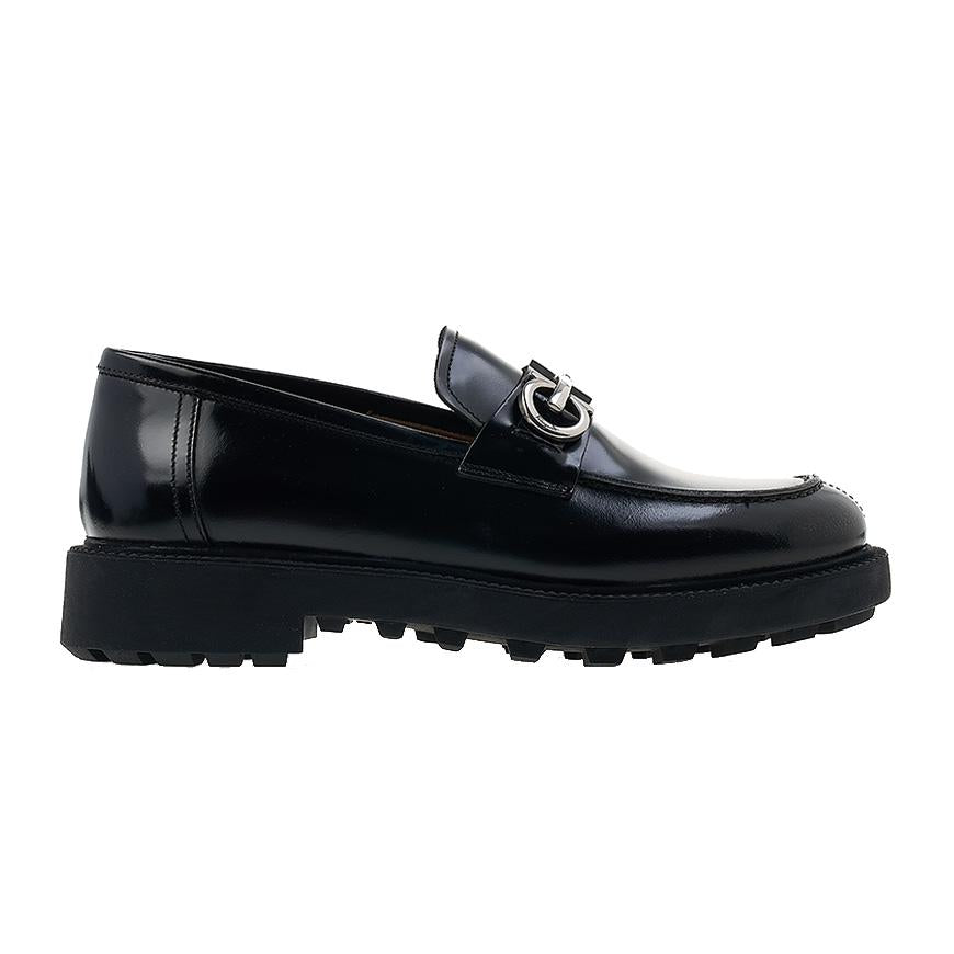 Ferragamo Gancini Ornament Leather Loafers Brown Men’s 0758380 1