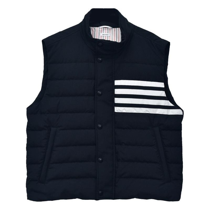 THOM BROWNE 4-Bar Stripe Men’s Padded Vest Navy