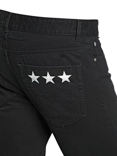 GIVENCHY Star Print Cotton Denim Jeans for Men