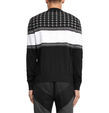 GIVENCHY Keffieh Jacquard Wool Crewneck Knit Sweater for Men