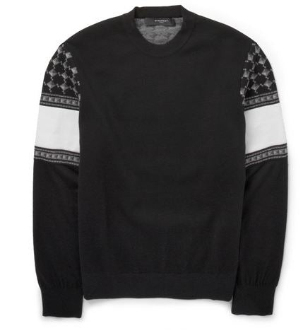 GIVENCHY Keffieh Jacquard Wool Crewneck Knit Sweater for Men