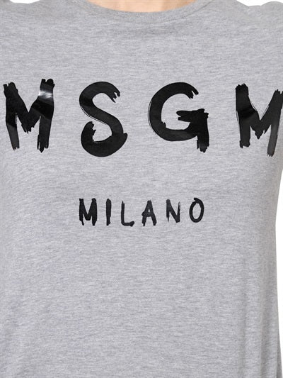 MSGM Logo Print Cotton T-Shirt