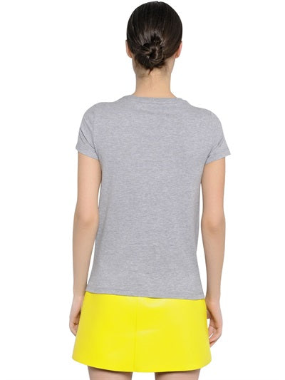 MSGM Logo Print Cotton T-Shirt