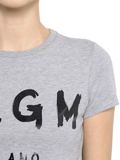 MSGM Logo Print Cotton T-Shirt
