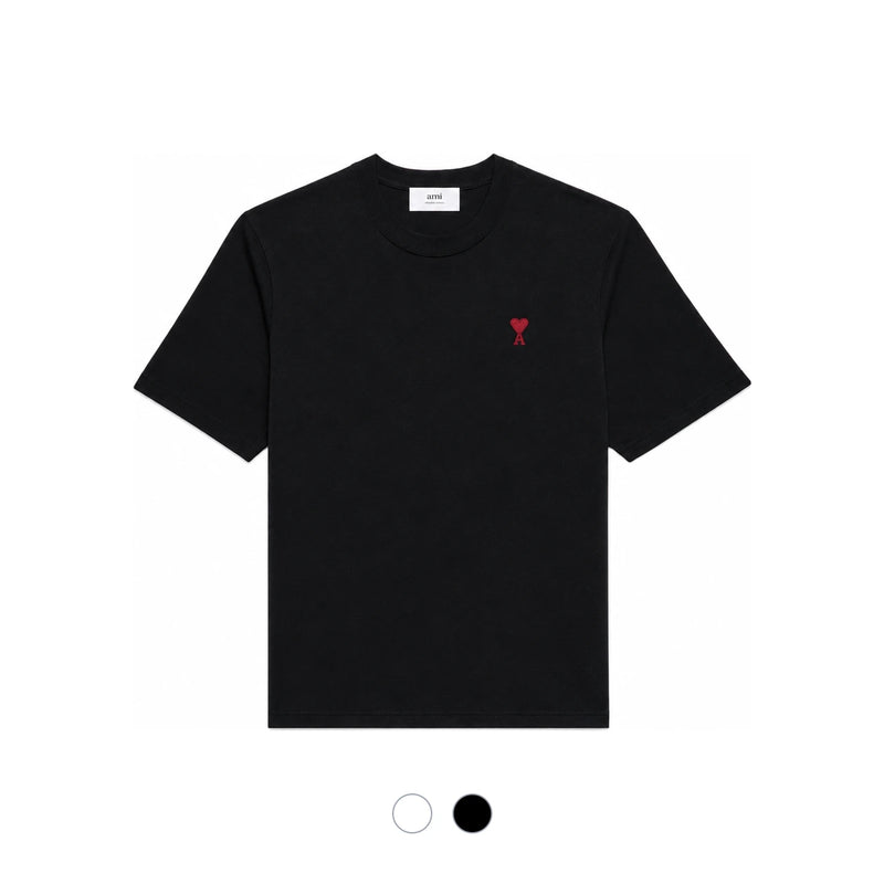 AMI Heart Logo Unisex Short Sleeve T-Shirt Semi Oversized Fit BFUTS005 726