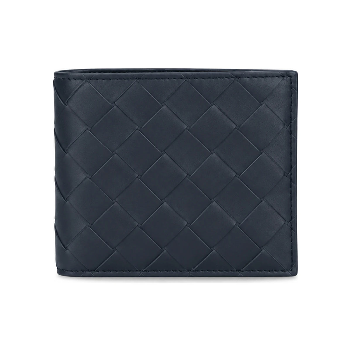 Bottega Veneta Intrecciato Leather Men’s Bifold Wallet Navy
