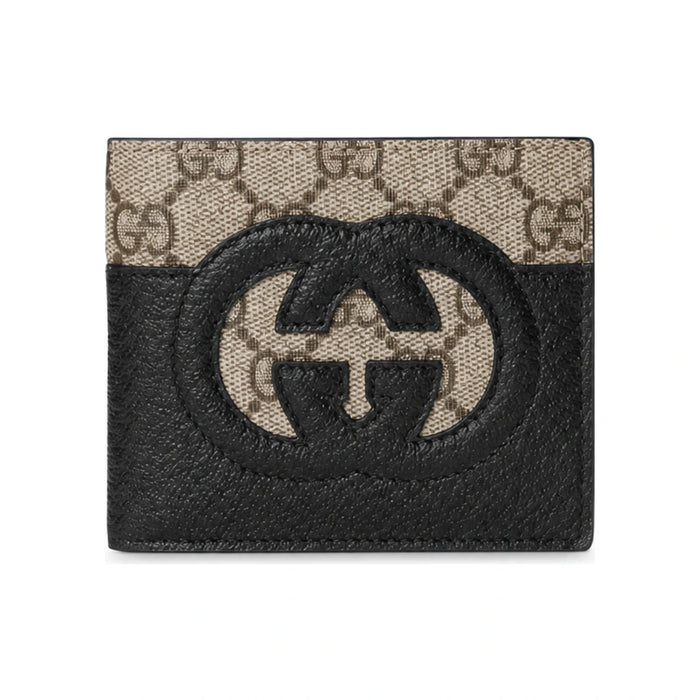 GUCCI GG Cutout Interlocking Leather Bifold Wallet 701420 K9GSG 9769
