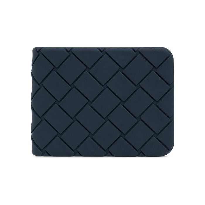 Bottega Veneta Intrecciato Leather Bi-Fold Wallet Deep Blue
