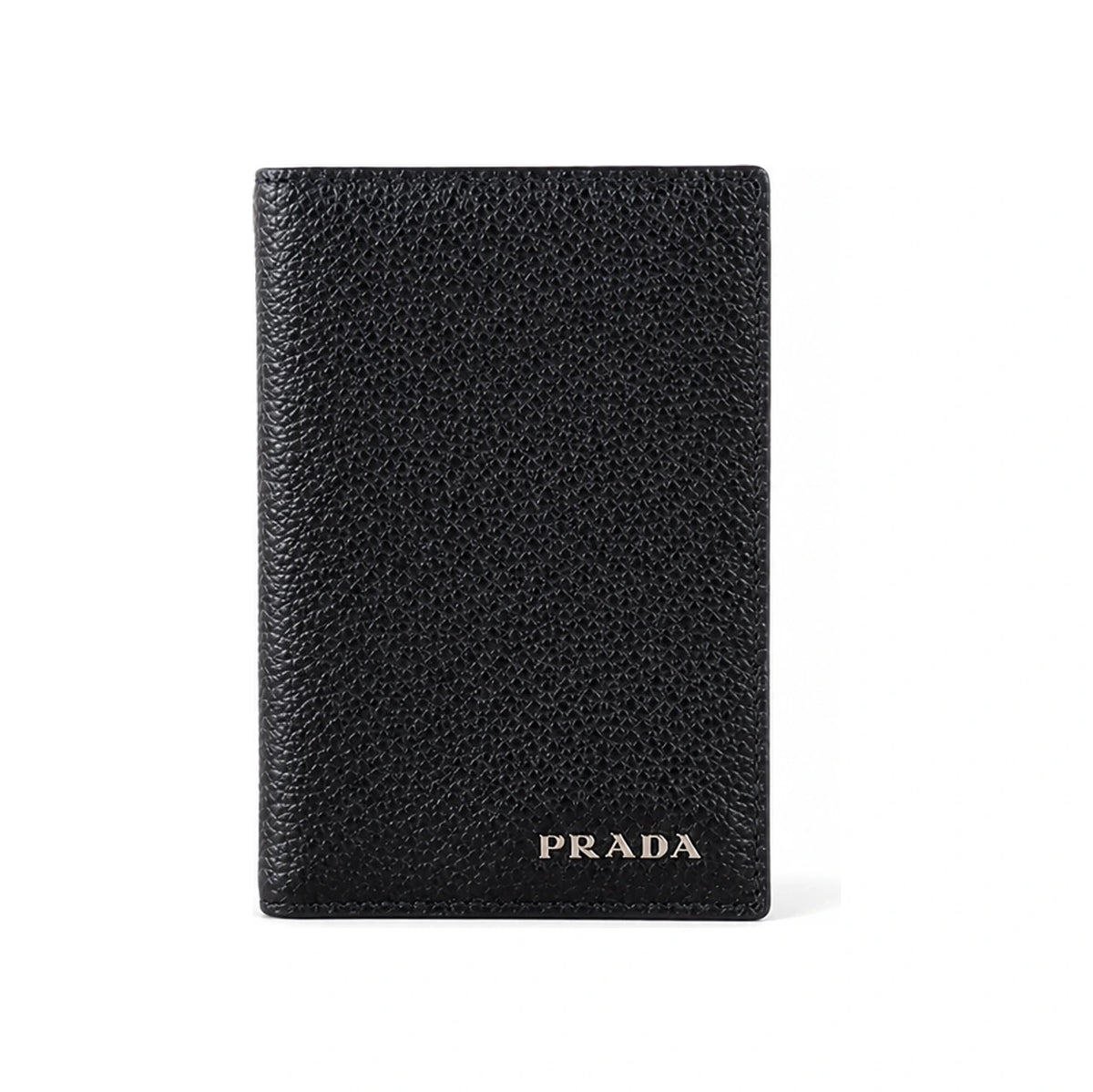 PRADA Vitello Leather Card Holder Black Wallet