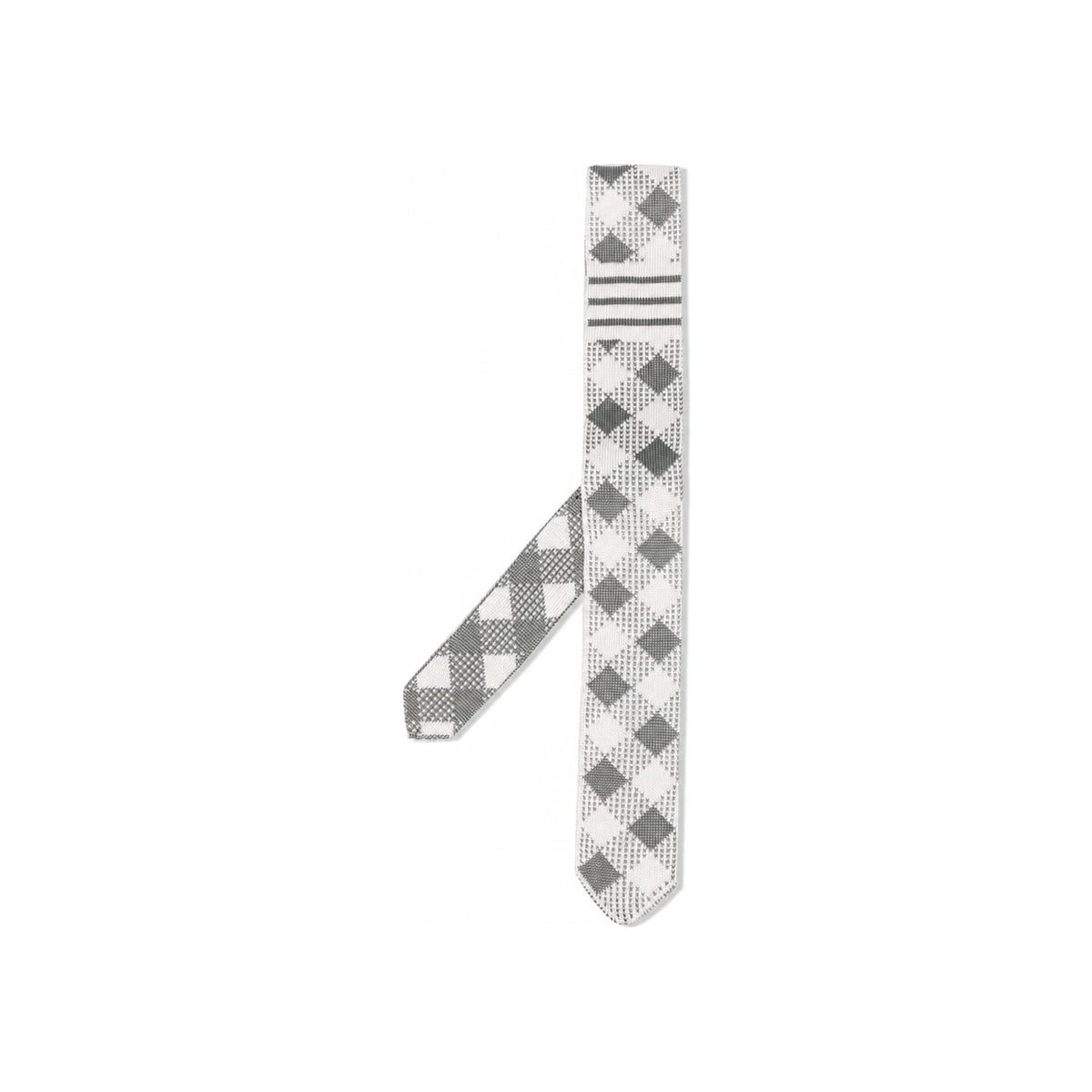 THOM BROWNE Checkerboard Diagonal Stripe Light Tie MNL044K Y4003 055