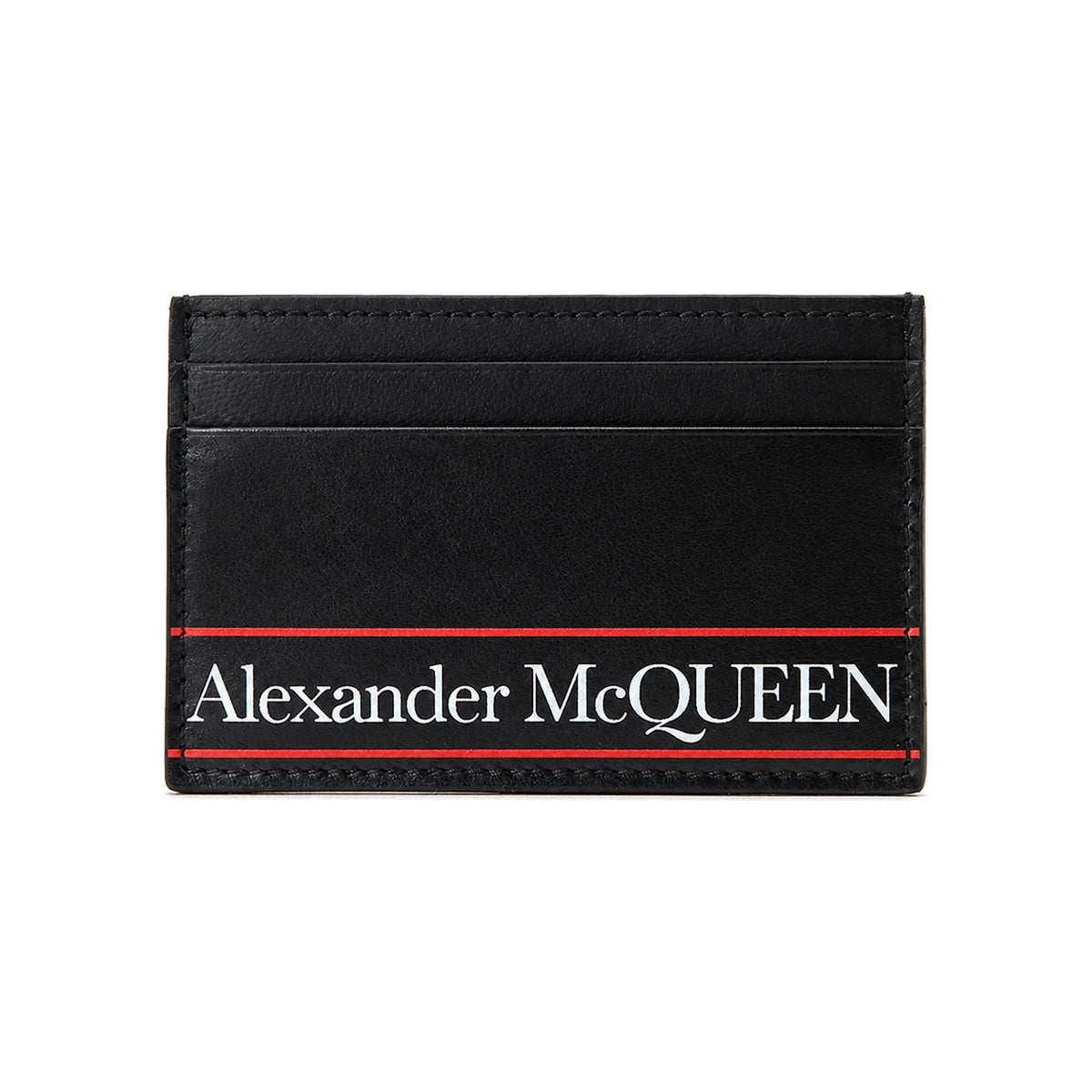 Alexander Mcqueen Logo Leather Card Holder Black