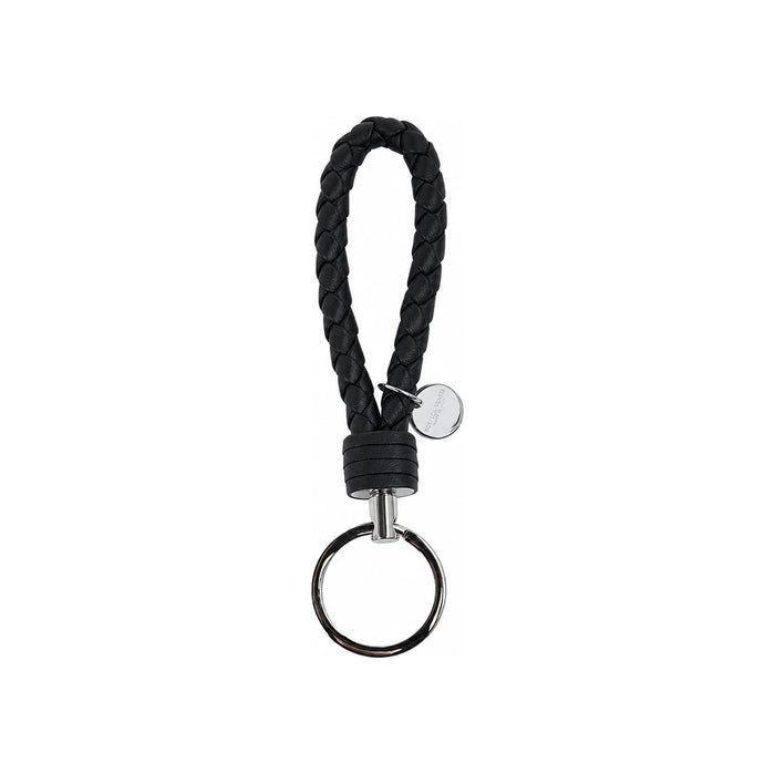 Bottega Veneta Intrecciato Leather Key Ring Black Unisex Accessory