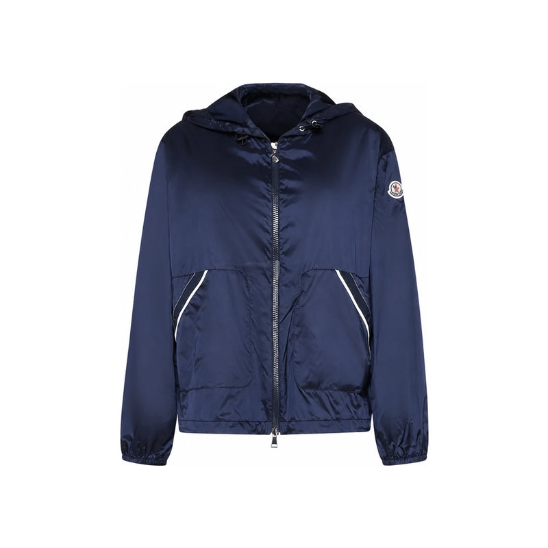 Moncler Women’s Nylon Hooded Windbreaker Jacket Navy