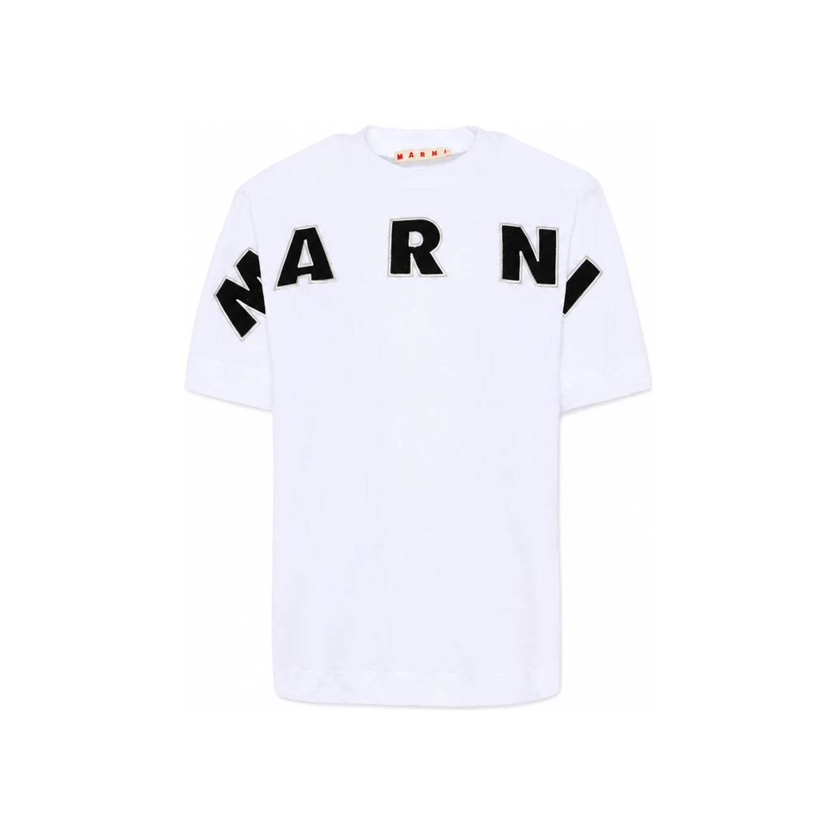 Marni Kids Women Big Logo Embroidered Short Sleeve T-Shirt White