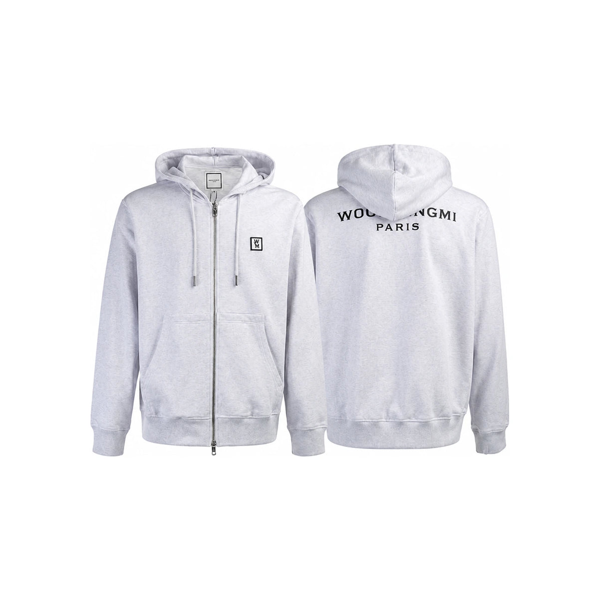 WOOYOUNGMI Men’s Back Logo Zip-Up Hoodie W243TS47 740G