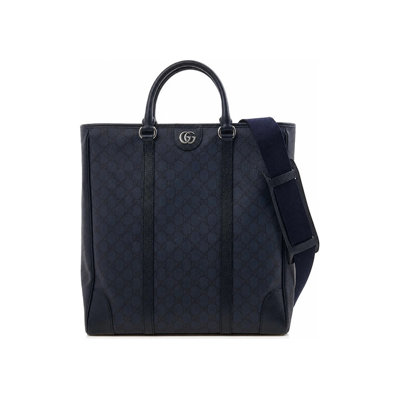 GUCCI Ophidia Medium Tote Bag Brown GG Canvas Leather Trim