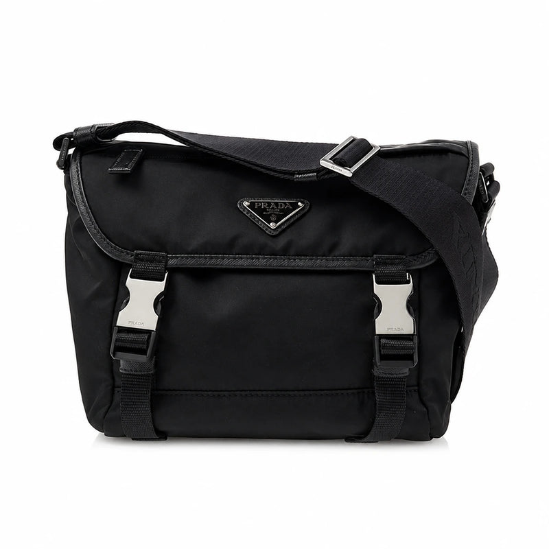 PRADA Saffiano Leather Crossbody Bag Black