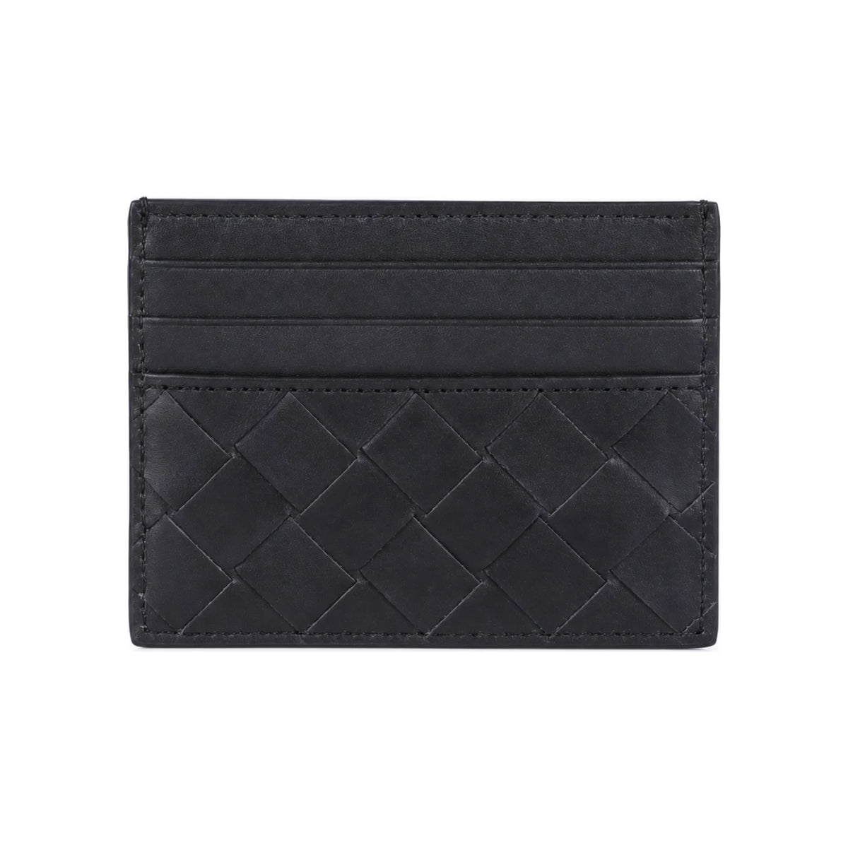 Bottega Veneta Intrecciato Leather Card Holder Navy Men’s