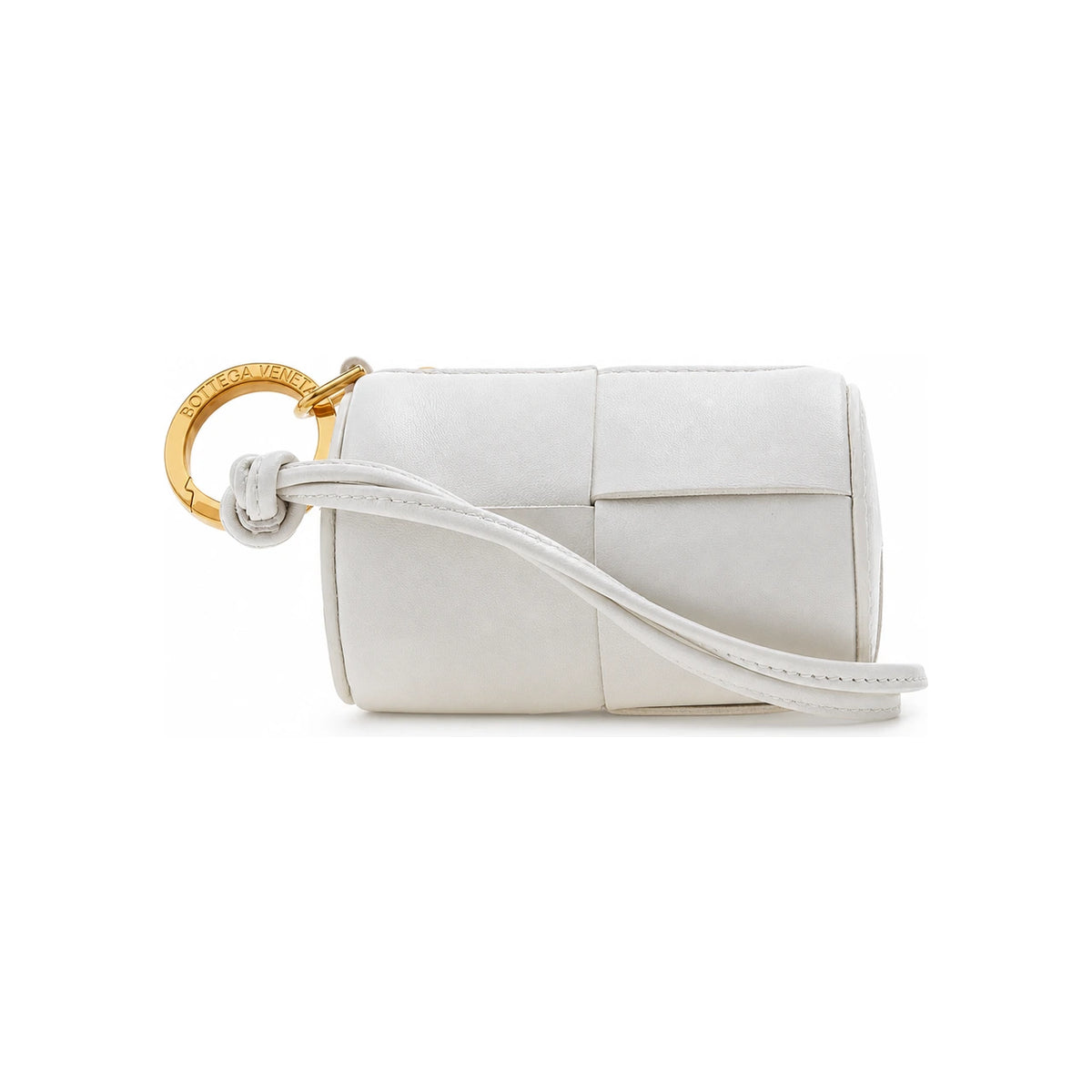 Bottega Veneta Intrecciato Leather Strap Card Case Keyring Black