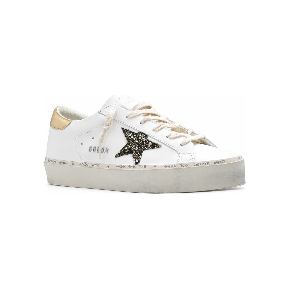 GOLDEN GOOSE Women’s Leather Low-Top Sneakers White Silver Star