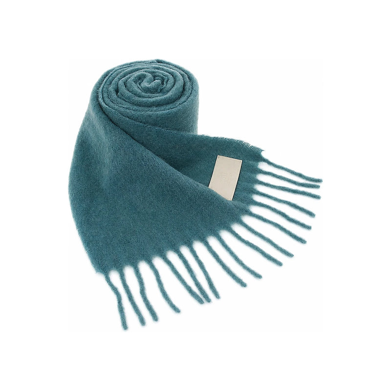 AMI Brushed Alpaca Scarf Navy