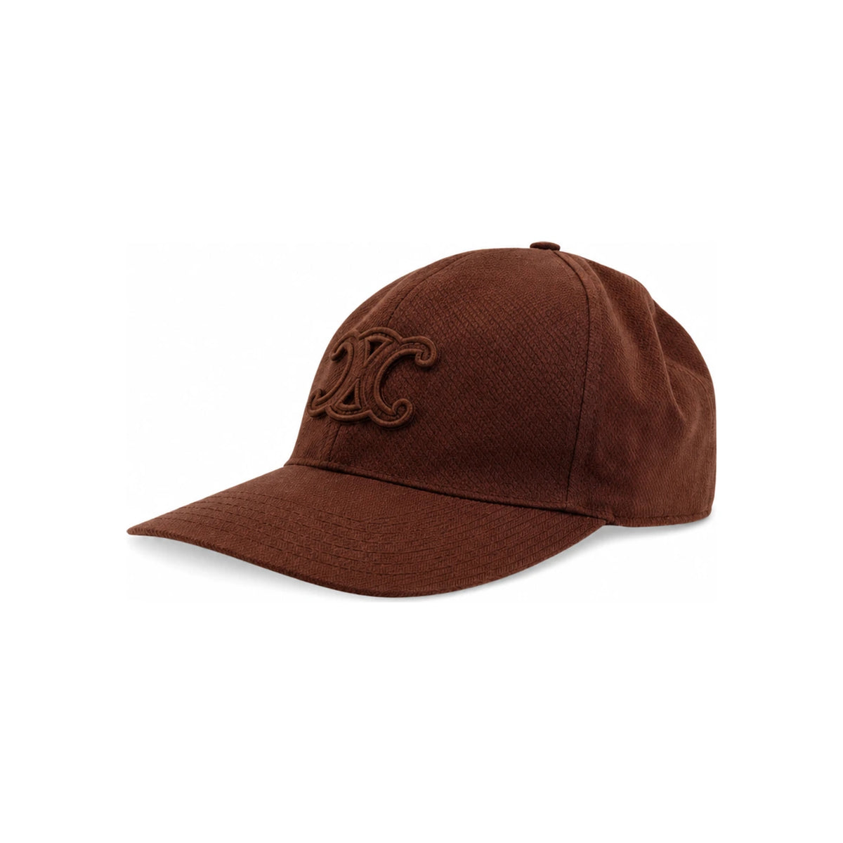 CELINE Triomphe Brown Cotton Baseball Cap Unisex