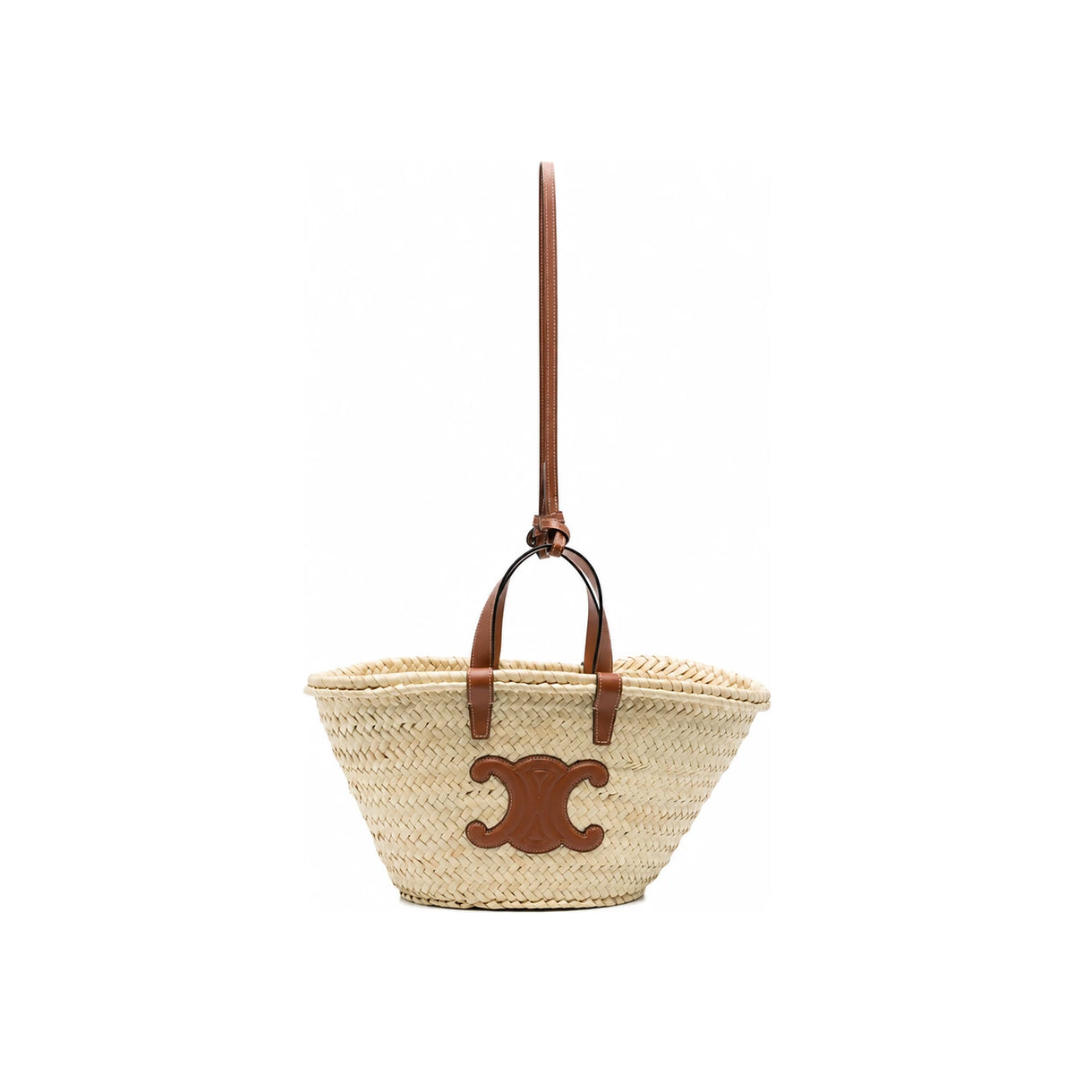 CELINE Triomphe Raffia Tote Bag Panier Teen Size Tan Color 113832 CGG 04LU
