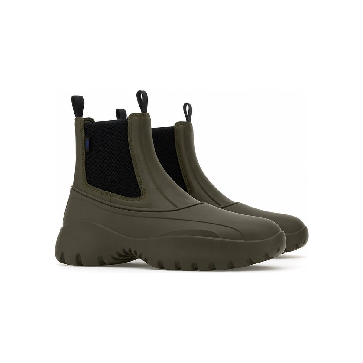 BURBERRY Black Rubber Rain Boots for Men