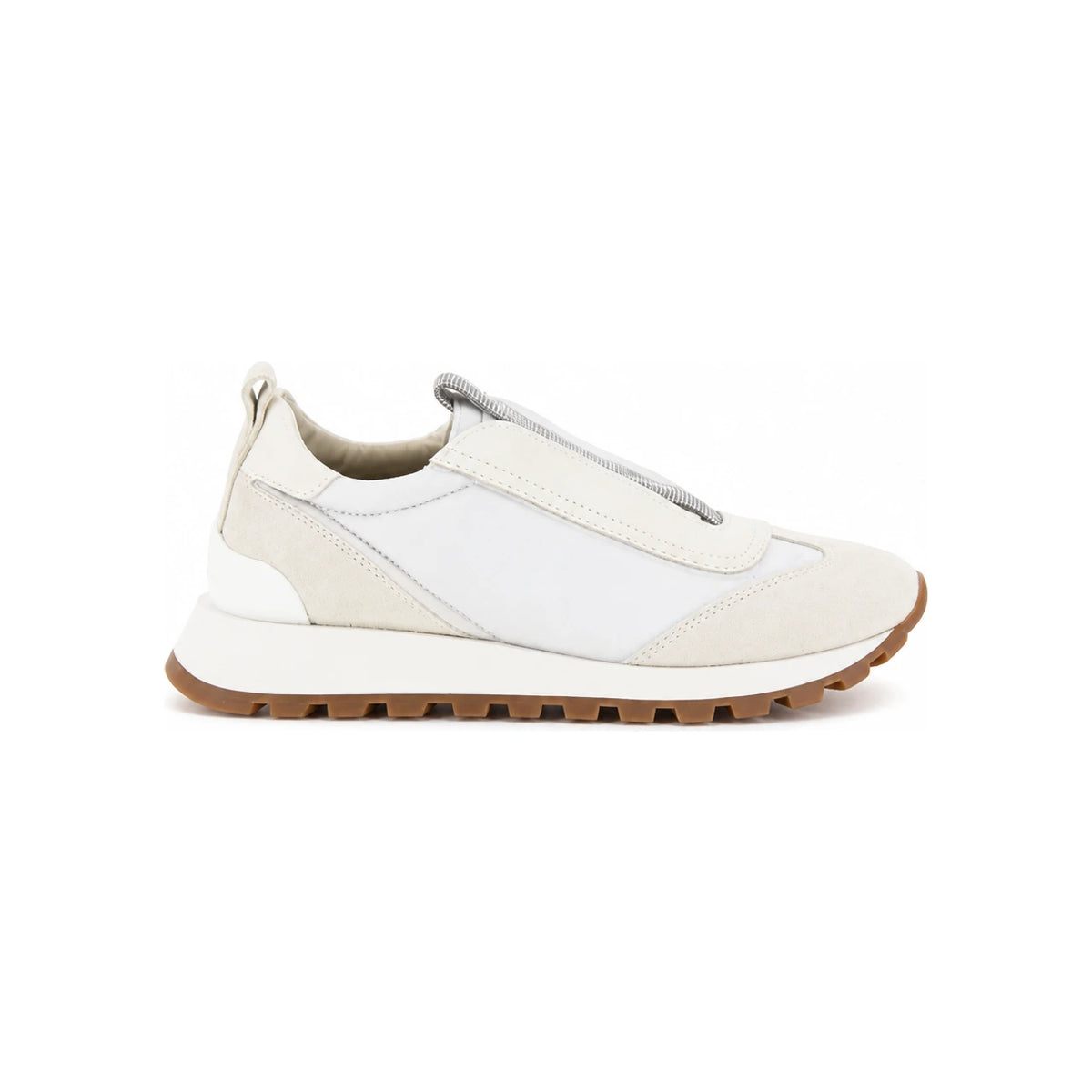 Brunello Cucinelli Women’s Precious Suede Runner White Low-Top Sneakers