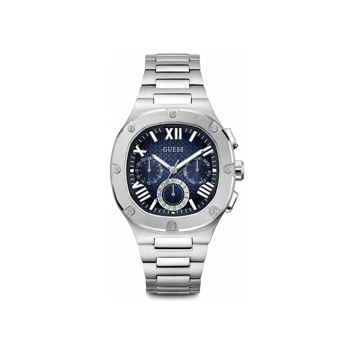 Guess Silver Blue Metal Men’s Watch GW0572G1