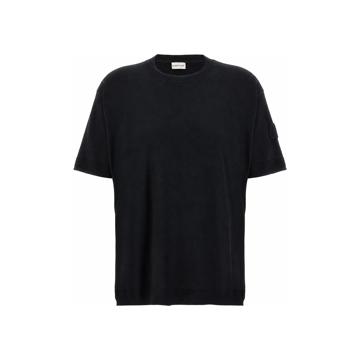 Moncler Logo Patch Silk Cotton Knit T-Shirt 9C00011 M6329 999