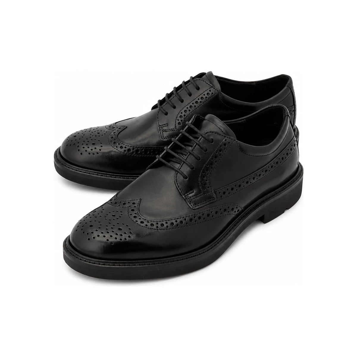 ecco Black Leather Oxford Dress Shoes for Men